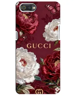 Чохол для Realme C2 з картинкою «Gucci — бордові троянди»