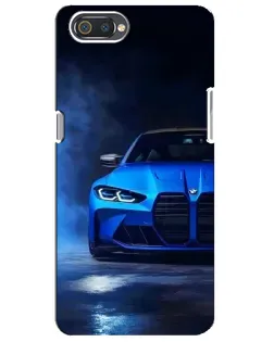 Чехол для Realme C2 с картинкой «Голубая BMW M4»