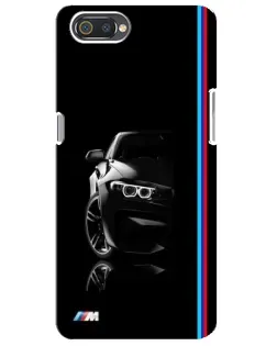 Чехол для Realme C2 с картинкой «Силуэт BMW в темноте»