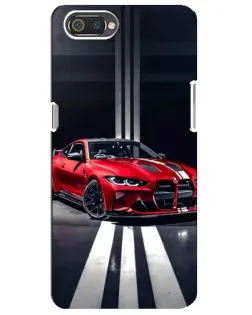 Чехол для Realme C2 с картинкой «Красная BMW на дороге»