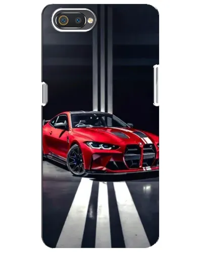 Чехол для Realme C2 с картинкой «Красная BMW на дороге»