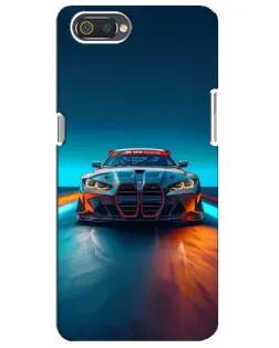 Чехол для Realme C2 с картинкой «BMW — огни неона»