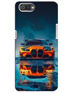 Чехол для Realme C2 с картинкой «BMW — золотая эмблема»