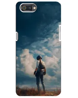 Чохол для Realme C2 з картинкою «Герой PUBG на скелі»