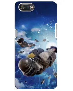 Чохол для Realme C2 з картинкою «Десант PUBG — стрибок»