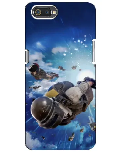 Чохол для Realme C2 з картинкою «Десант PUBG — стрибок»