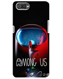 Чохол для Realme C2 з картинкою «Червоний імпостер — макро»