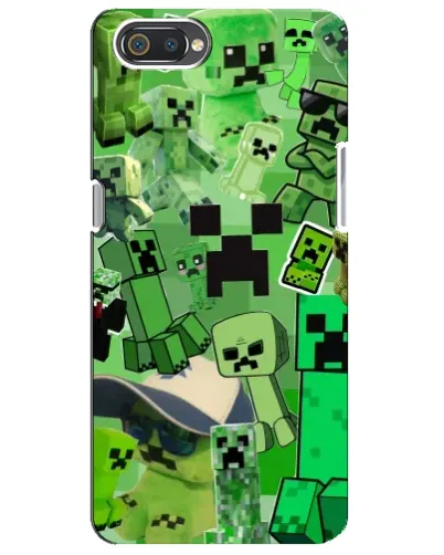 Чехол для Realme C2 с картинкой «Криперы Minecraft»