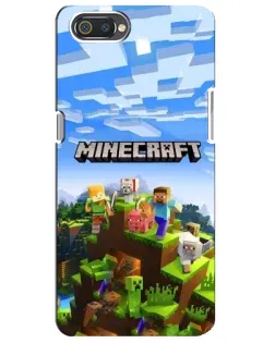 Чехол для Realme C2 с картинкой «Minecraft классический мир»