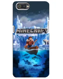 Чехол для Realme C2 с картинкой «Minecraft ледяной мир»