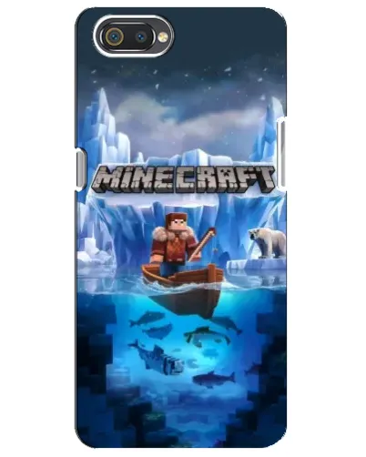 Чехол для Realme C2 с картинкой «Minecraft ледяной мир»