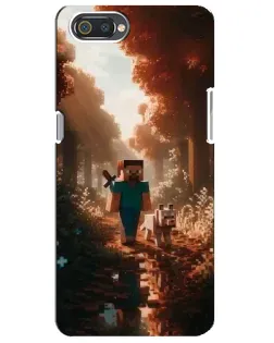 Чехол для Realme C2 с картинкой «Стив в лесу»