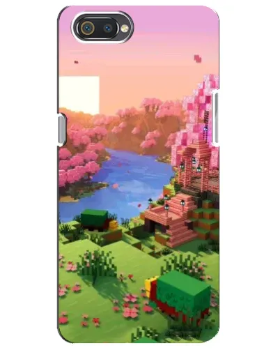 Чехол для Realme C2 с картинкой «Розовое дерево Minecraft»