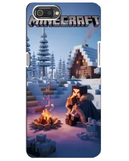 Чехол для Realme C2 с картинкой «Зимний Minecraft»