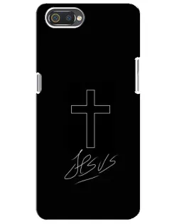 Чехол для Realme C2 с картинкой «Графический крест Jesus»