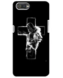 Чехол для Realme C2 с картинкой «Сияющий крест Jesus»
