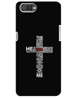 Чехол для Realme C2 с картинкой «Текстовый крест»