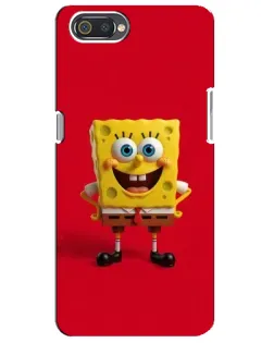 Чехол для Realme C2 с картинкой «Спанч Боб на красном»