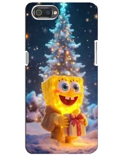 Чехол для Realme C2 с картинкой «Рождественский Спанч Боб»