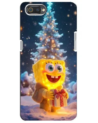 Чехол для Realme C2 с картинкой «Рождественский Спанч Боб»