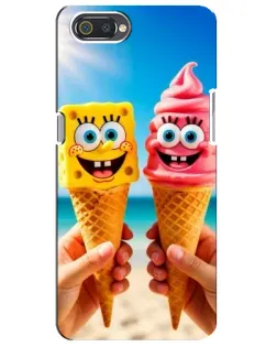 Чехол для Realme C2 с картинкой «Спанч Боб мороженое»
