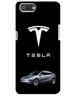 Чехол для Realme C2 с картинкой «Tesla Model Y»