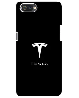 Чехол для Realme C2 с картинкой «Tesla White Logo»