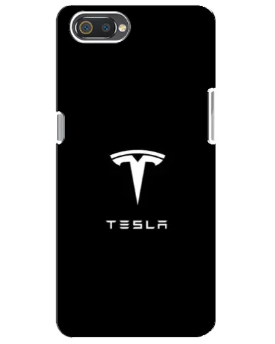 Чехол для Realme C2 с картинкой «Tesla White Logo»