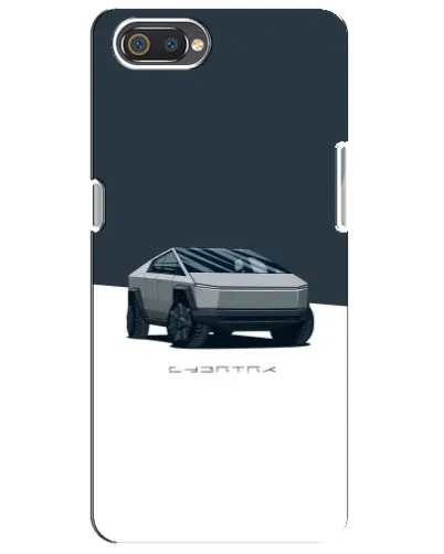 Чехол для Realme C2 с картинкой «Серебристый Cybertruck Tesla»