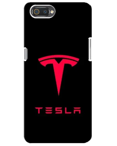 Чехол для Realme C2 с картинкой «Tesla Red Logo»