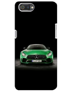 Чехол для Realme C2 с картинкой «Mercedes — неоновый лого»
