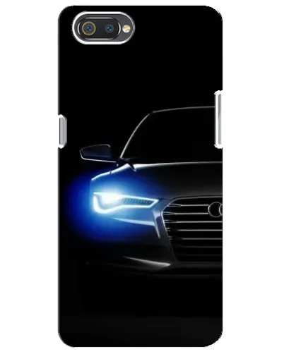 Чехол для Realme C2 с картинкой «Неоновый взгляд Audi»
