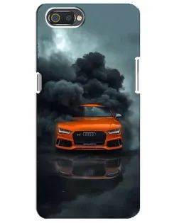 Чехол для Realme C2 с картинкой «Audi в облаках дыма»