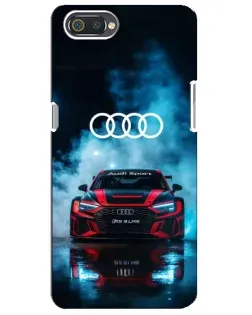 Чехол для Realme C2 с картинкой «Audi Sport — неон»