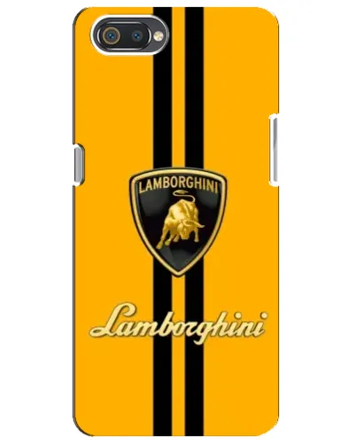 Чехол для Realme C2 с картинкой «Lamborghini Stripe желтый»
