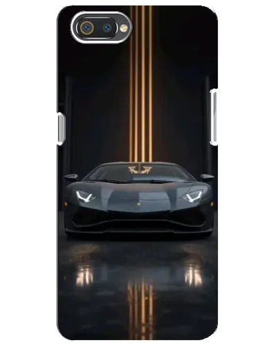 Чехол для Realme C2 с картинкой «Lamborghini золотые линии»