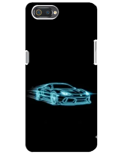 Чехол для Realme C2 с картинкой «Неоновый контур Lamborghini»