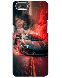 Чехол для Realme C2 с картинкой «Lamborghini красный дым»
