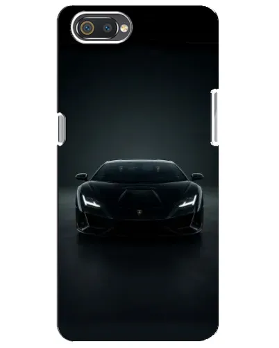 Чехол для Realme C2 с картинкой «Черный Lamborghini Aventador»