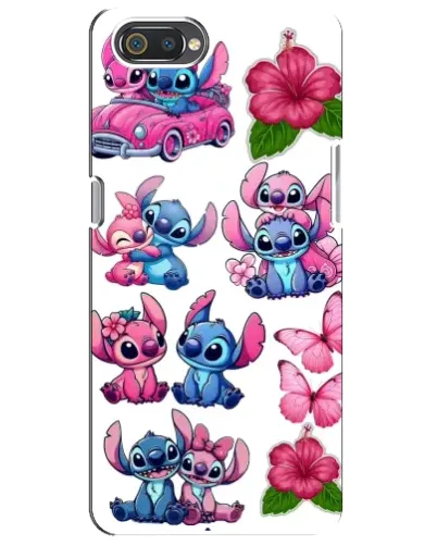 Чехол для Realme C2 с картинкой «Стикеры Stitch и Angel»
