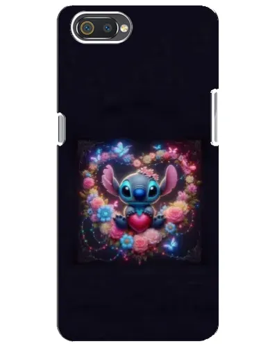 Чехол для Realme C2 с картинкой «Stitch в цветах»