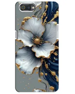 Чохол для Realme C2 з картинкою «Біла квітка та золотий флюїд»