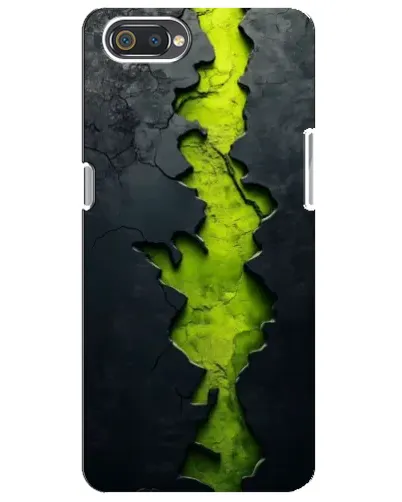 Чехол для Realme C2 с картинкой «Салатовый разлом скалы»