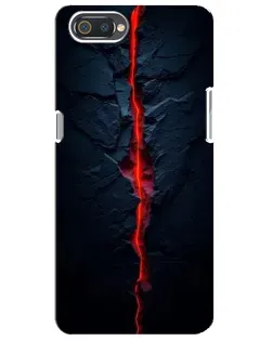 Чехол для Realme C2 с картинкой «Kрасная лавовая трещина»