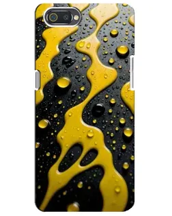 Чехол для Realme C2 с картинкой «Жидкое желтое золото»