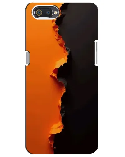 Чехол для Realme C2 с картинкой «Оранжевый разлом»