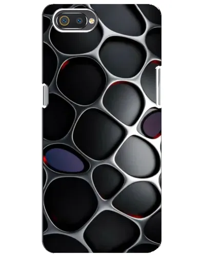 Чехол для Realme C2 с картинкой «Объемная темная решетка»