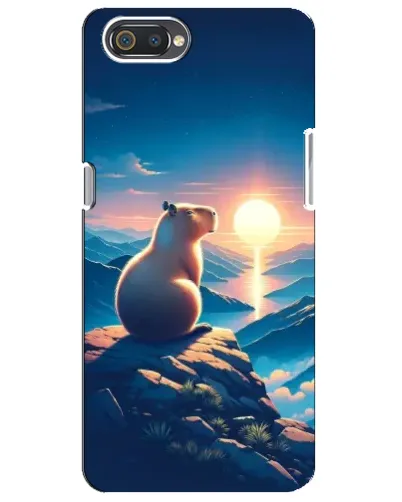 Чохол для Realme C2 з картинкою «Захід сонця з капібарою»