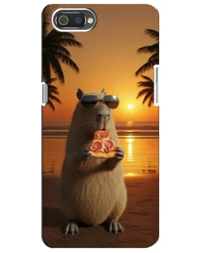 Чохол для Realme C2 з картинкою «Капібара з піцою»
