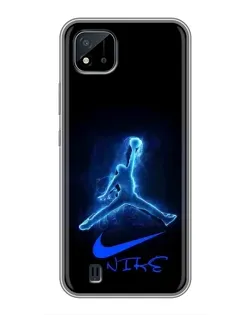 Чохол для Realme C11 (2021) / C20 з картинкою «Jordan Neon Blue»